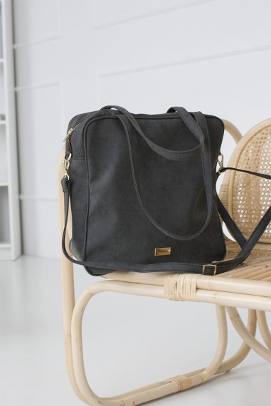 Handbag in water-repellent velor, black [Daily Bag - Black Velvet] (1)