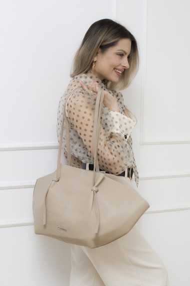 Torebka Shopper z ekoskóry, beżowa [Palermo Eco - Beige]