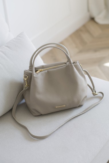Skórzana torebka, beżowa [Capri - Beige]