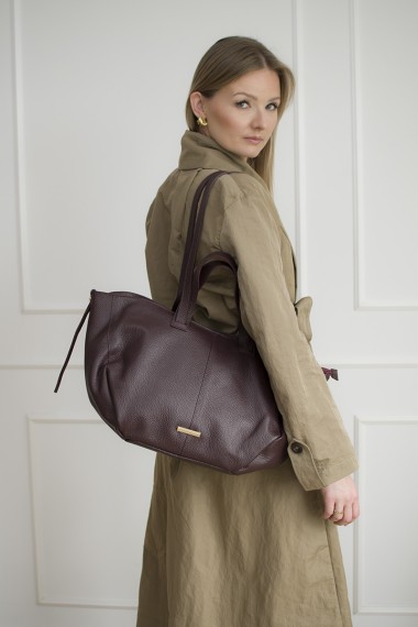 Skórzana torebka Shopper, burgund [Chloe Burgund]